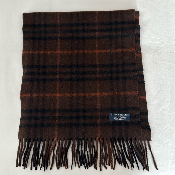Burberry cashmere plaid scarf brown - Picture 1 of 5